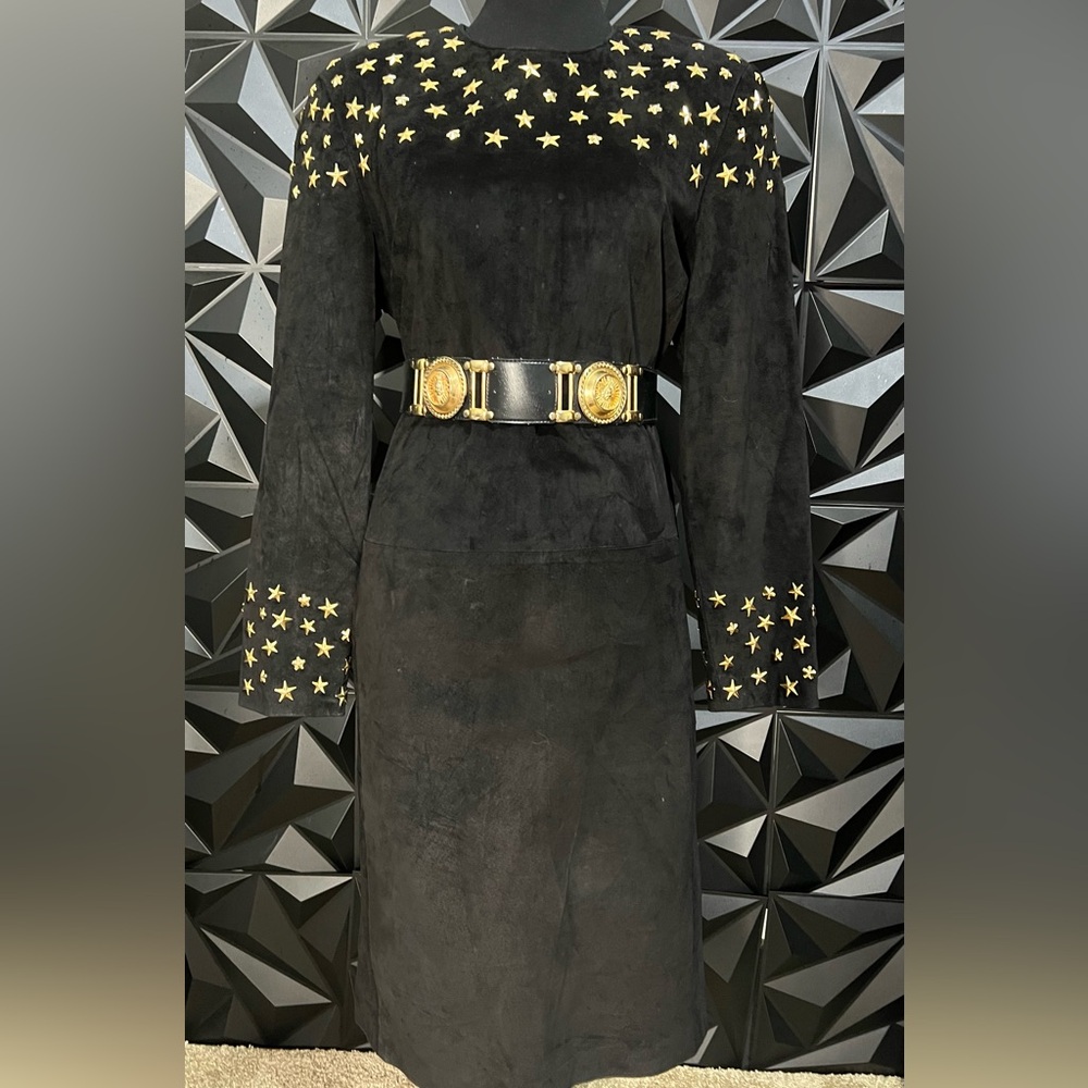 Pia Rucci Leather Suede Dress